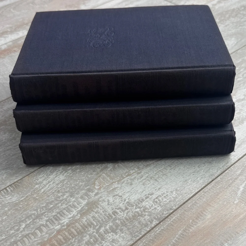 Set of Three Navy Blue Hardcover Vintage Antique 1940’s Books